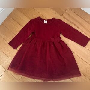 H&M Girls Maroon Festive Dress 9-12 mo